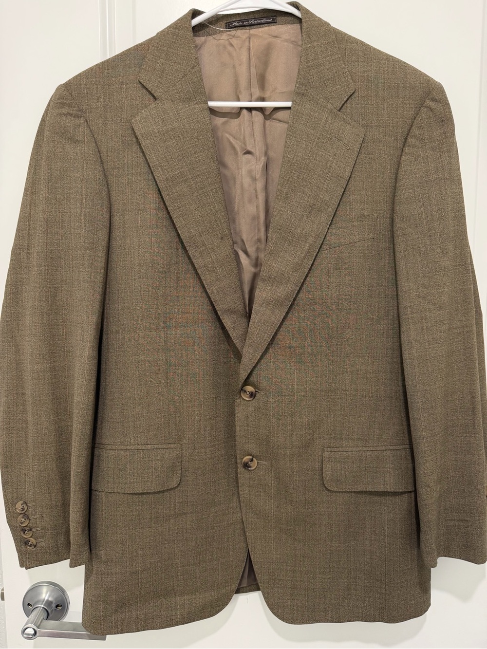 Ermenegildo Zegna Olive-Brown Two-Button Blazer